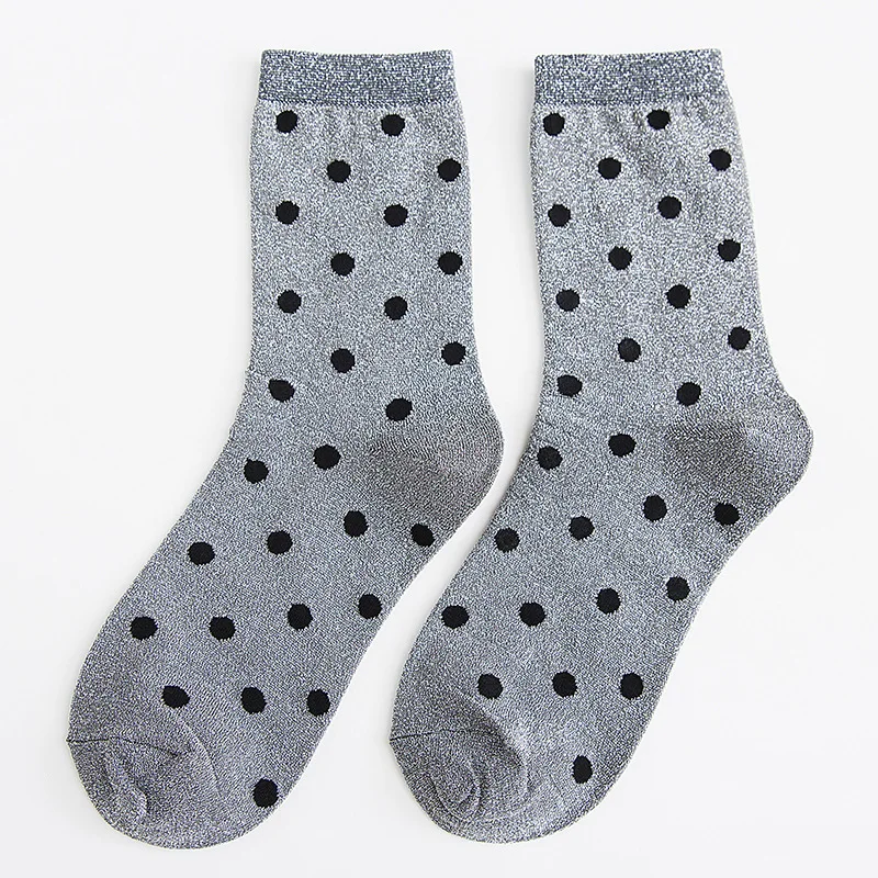 Женские блестящие носки в горошек повседневные хлопковые Осень зима 2019|Носки| |