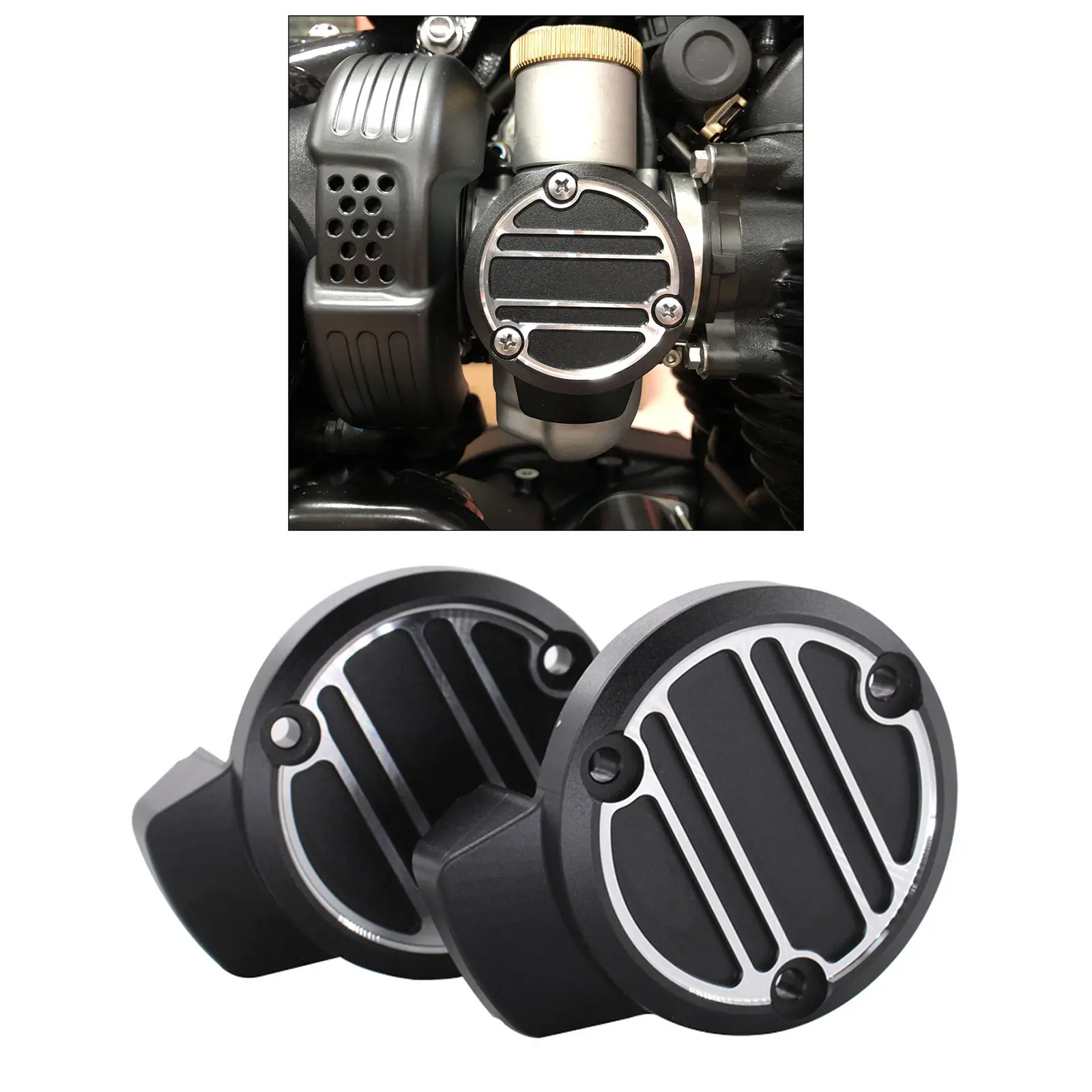 

2 Pieces Motorbike Ribbed Throttle Cover For Speedmaster 2018