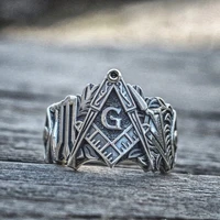 nordic freemasonry signet ring retro steampunk men ring 2021 trend gothic accessories party gift index finger ring