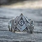 Nordic с эмблемой масонство перстень, Ретро стиль, стимпанк, Для мужчин кольцо 2021 трендовые аксессуары в готическом стиле Вечерние подарок указательный палец кольцо