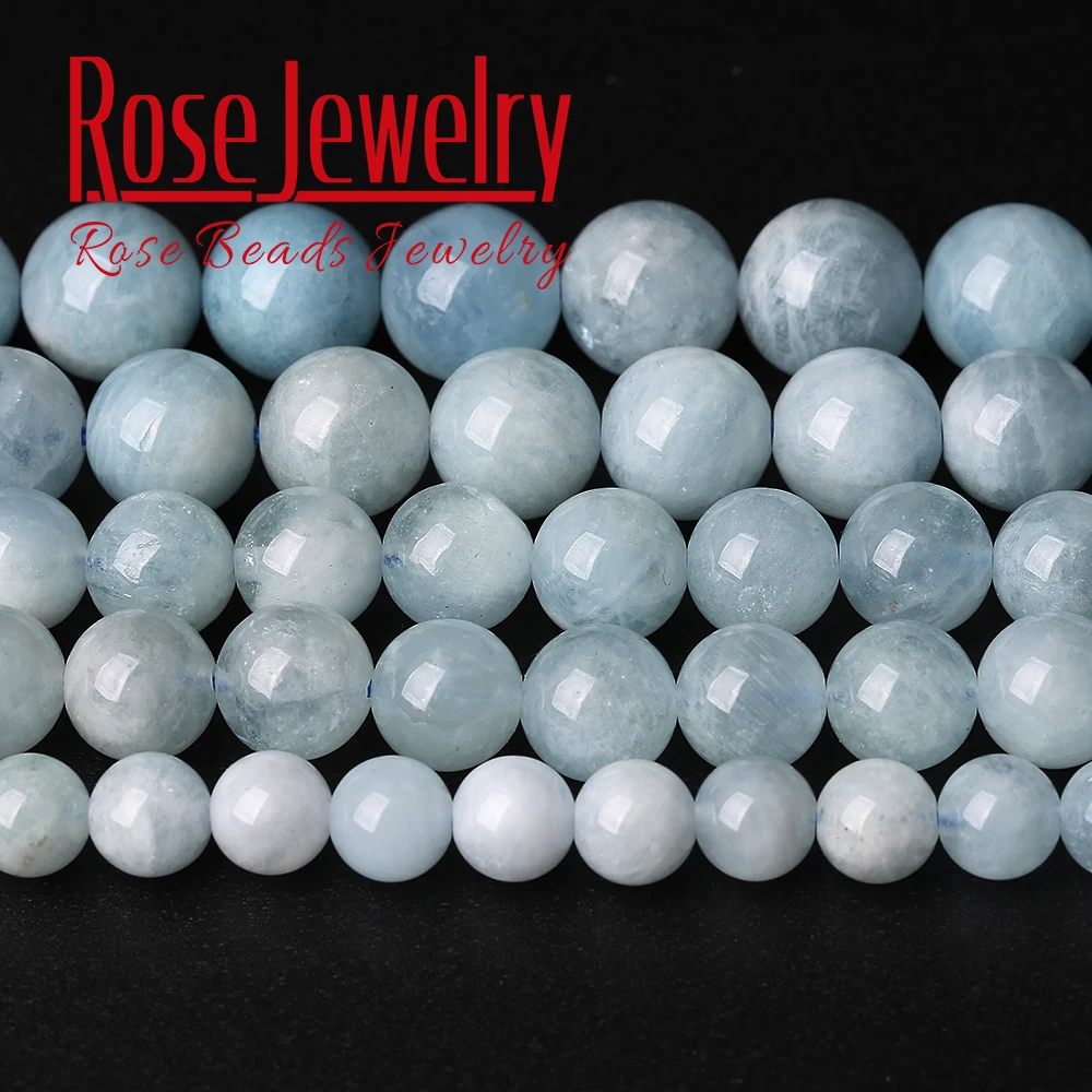 A + натуральный аквамарины Камень круглые бусины 15 &quotдюймов 4/6/8/10/12 мм палочки