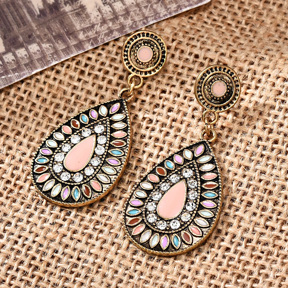 Богемные винтажные разноцветные Круглые Подвесные серьги дизайнерские