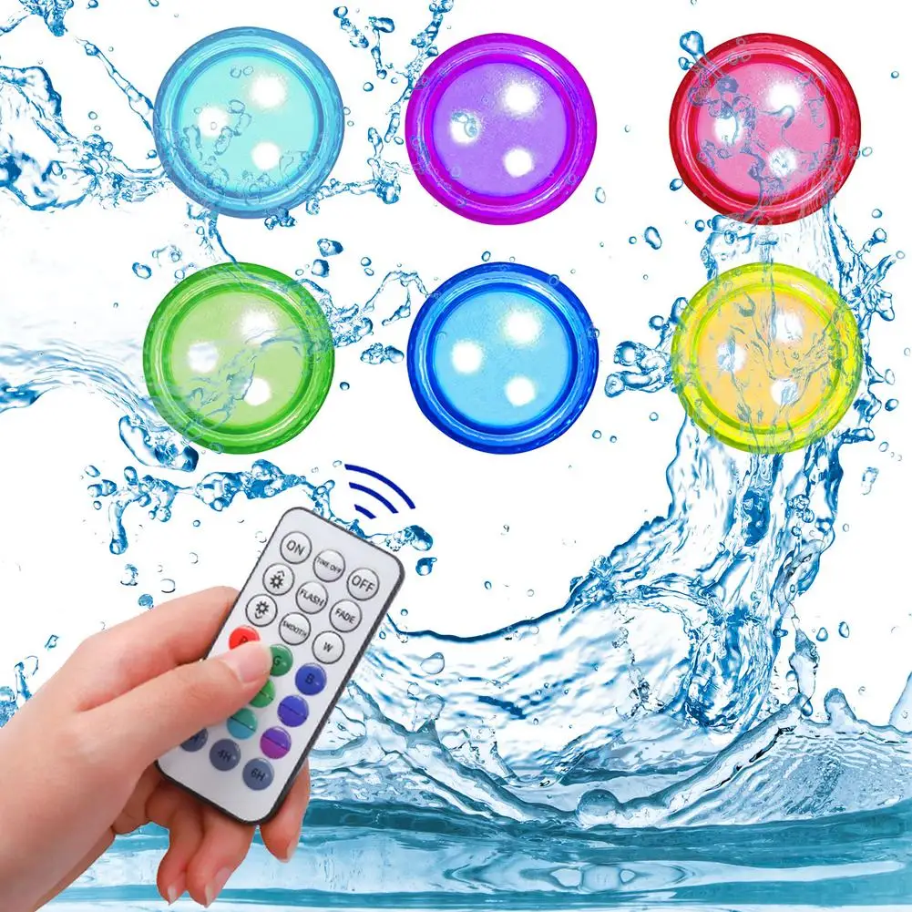 

RGB Swimming Pool Light Waterproof Submersible LED Underwater Lights For Wedding Tea Light Hot Tub Pond Bathtub Aquarium Decor