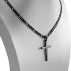 Ожерелье с подвеской-крестом Фигаро из нержавеющей стали 316L, 4,5 мм