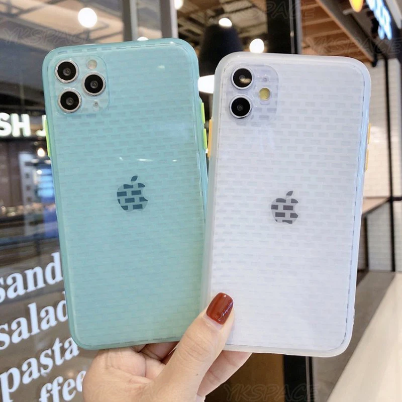 Творческий вафельным узором мягкий Silonce чехол для iPhone X XR XS 11 Pro Max 6 6s 7 8 Plus SE 2020