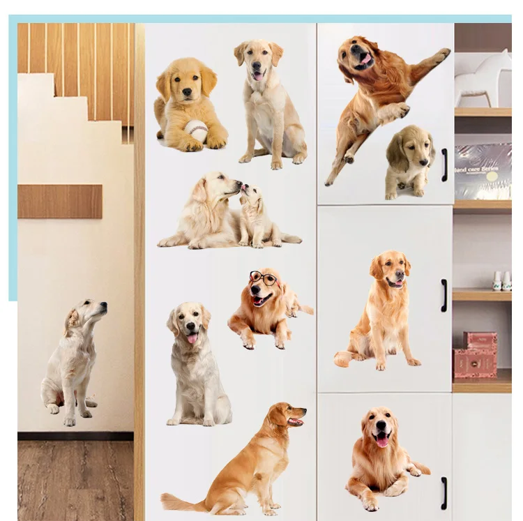 3D наклейки на стену с изображением милой собаки домашний декор для спальни