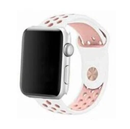 Мягкий силиконовый спортивный ремешок для apple watch ремешок 40 мм 44 мм браслет для iwatch 5 4 3 2 1 дышащий ремешок для часов 42 мм 38 мм - Цвет ремешка: white pink