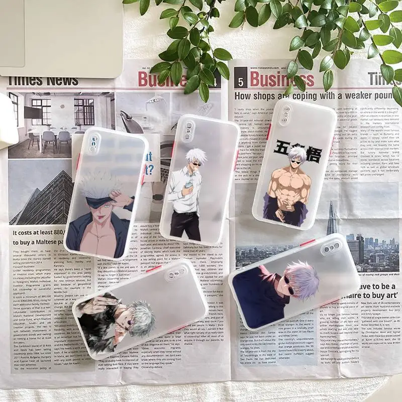 

Jujutsu Kaisen Gojo Satoru Phone Case matte transparent For iphone 7 8 11 12 plus mini x xs xr pro max cover