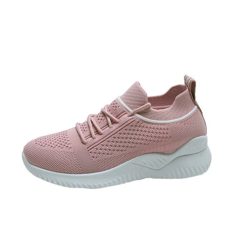 

Breathable Casual Flying Knitting Shoes Lightweight Soft-soled Running Sports Women's Shoes 2021 Summer New Style
