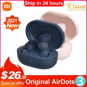 xiaomi redmi airdots 3 tws mi true wireless bluetooth 5 2 earphone auto link qualcomm chip touch control apt x adaptive headset free global shipping