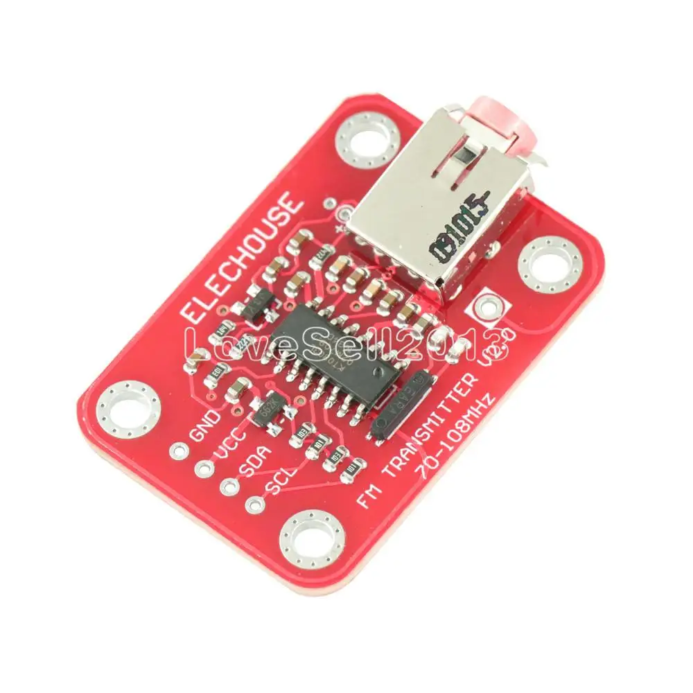 Модуль FM радиопередатчика V2.0 плата цифрового для интерфейса Arduino I2C TTL MIC VCC SDA SCL 3 в