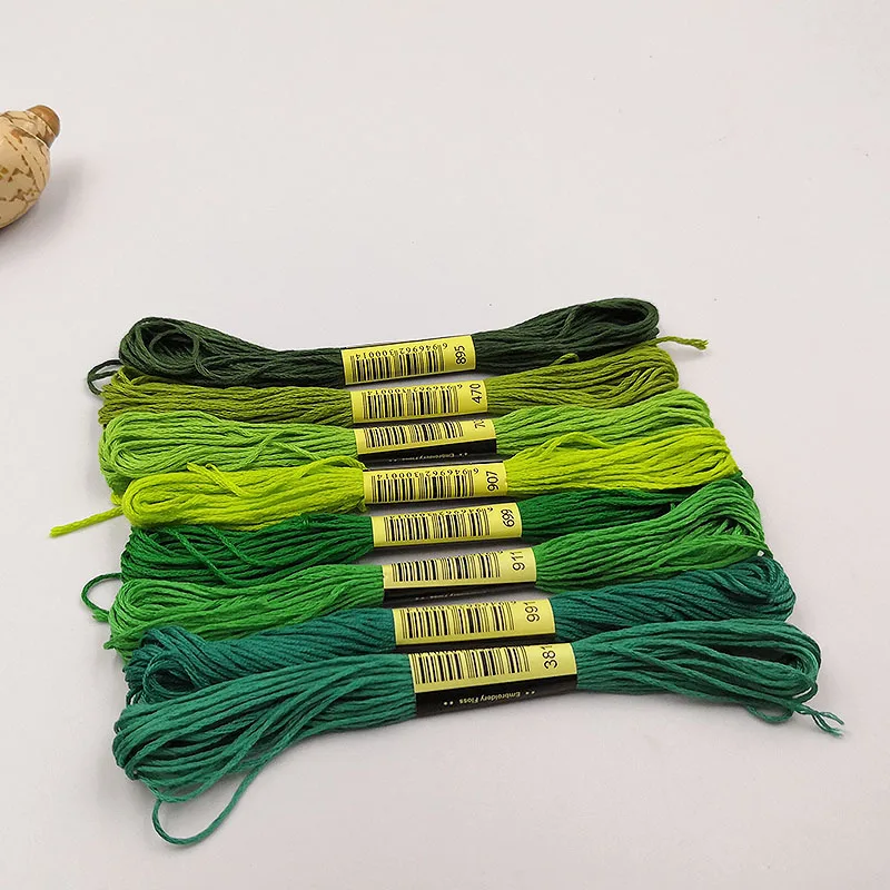 Green Многоцветный 8 шт. схожие нитки вышивки крестом Хлопок Шитье, моток пряжи ремесло вышивка нитки Набор для вышивания DIY Швейные Инструменты Аксессуары - Цвет: Green