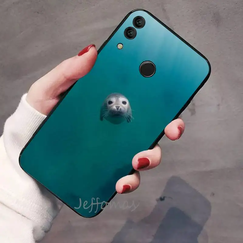 

animal seal cute lovely Phone Case For Huawei Honor view 7a5.45inch 7c5.7inch 8x 8a 8c 9 9x 10 20 10i 20i lite pro accessories