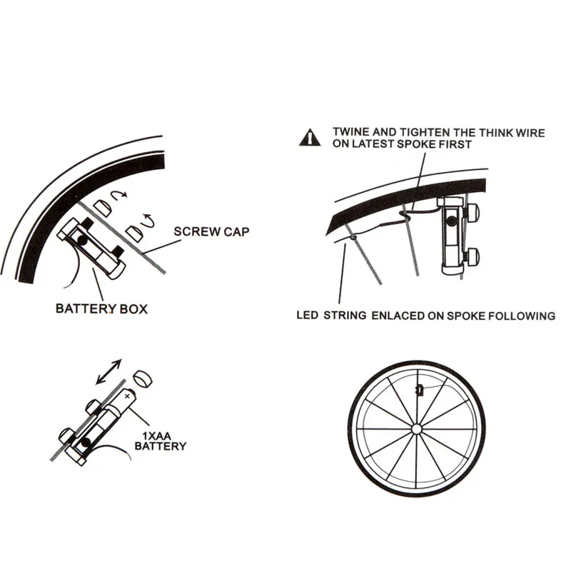 Велосипедный светодиодный фонарь на колесо водонепроницаемый яркий передний и