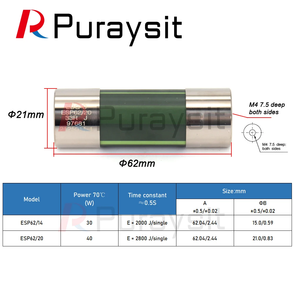Siemens инверторный буферный сопротивление EBG ESP62/20 15R 33R 40R 50R 100R J Силовой Резистор |