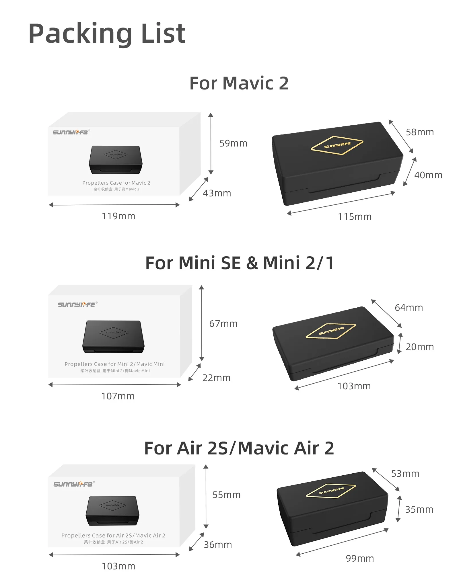 

Propeller Storage Box Anti-fall Propeller Plastic Protection Case or For DJI Mavic Mini/Mini 2/Mavic 2/Air 2S Accessories