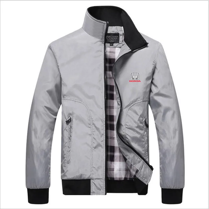 

2021 Men's Spring and Autumn Trend New HONDA CAR Logo Korean Slim Stand Collar Casual Fashion Handsome Jacket Top Men