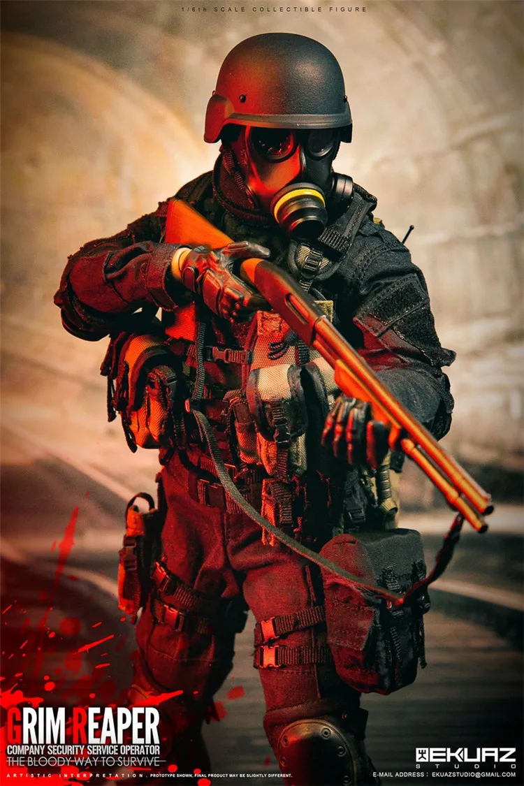 

EKUAZ STUDIO EKS05 1/6 Grim Reaper CSS Special Forces Bloody Survival 12" Soldier Action Figure Full Set for Fans Collection