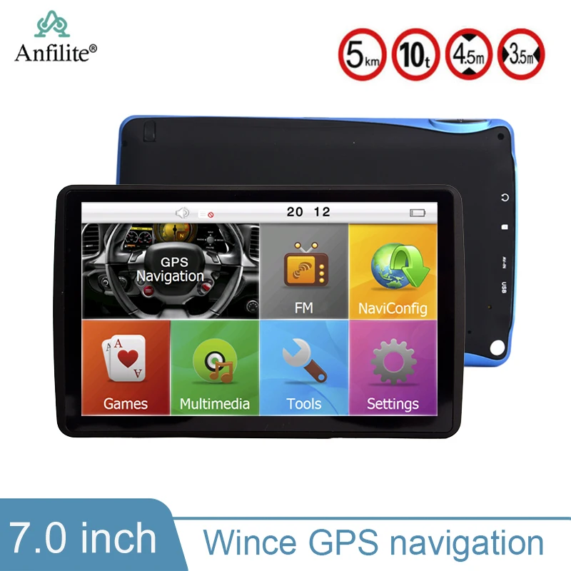 GPS-навигатор для грузовика 7 дюймов 800 МГц FM DDR3 128 м 4 Гб CE6.0 карты навигатора