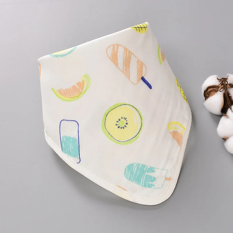 

Baby Gauze Triangle Bibs Cartoon Cute Saliva Towel Infant Burp Cloths Feeding Smock Baby Accessories Soft WWD033