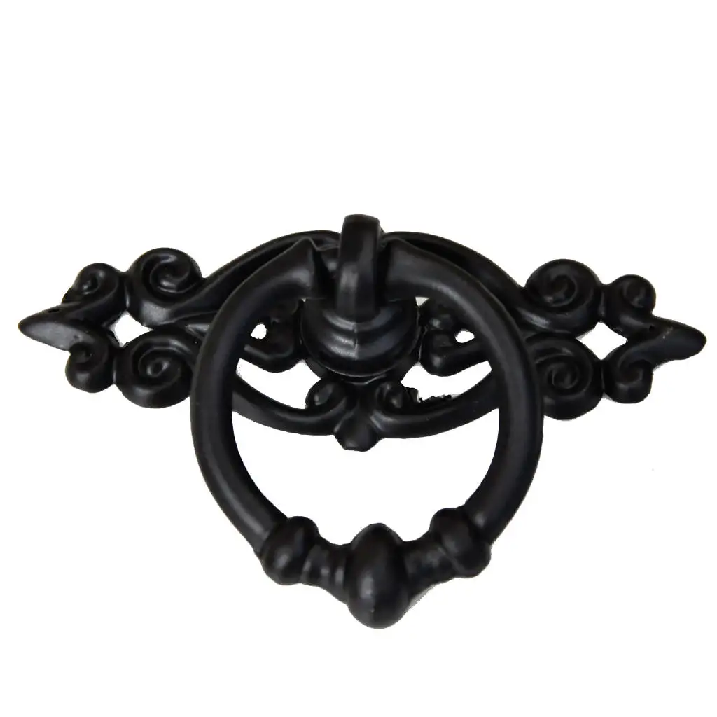 

Baoblaze Classical 1Pc Vintage Kitchen Wardrobe Cabinet Cupboard Dresser Door Drawer Ring Pull Handles Knobs Zinc Alloy Black