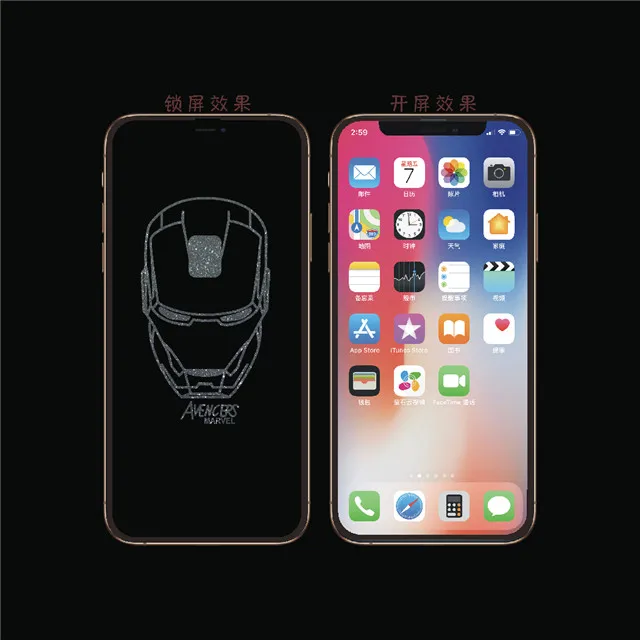3D Защитное стекло для экрана протектор для iPhone XR XS Max X Xs Блестящий мультфильм Стич Капитан Америка Луффи Супермен Близнецы Звезда