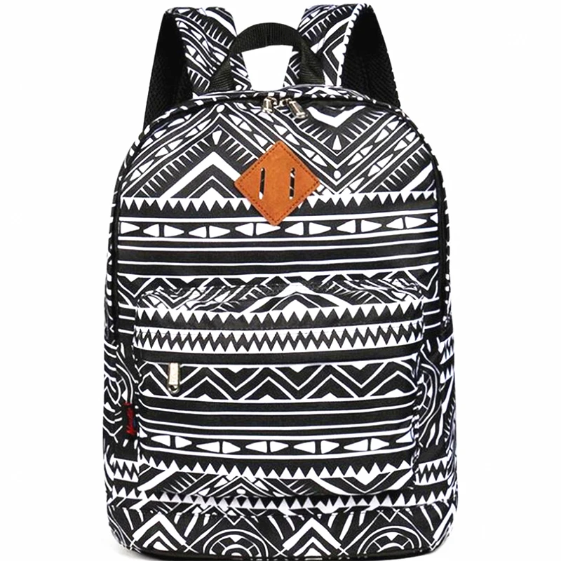 

Nylon Geometric Prints School Bags Women Backpack Casual Knapsack Student Fashion Bagpack for Boys Girls Ladies Travel Bag