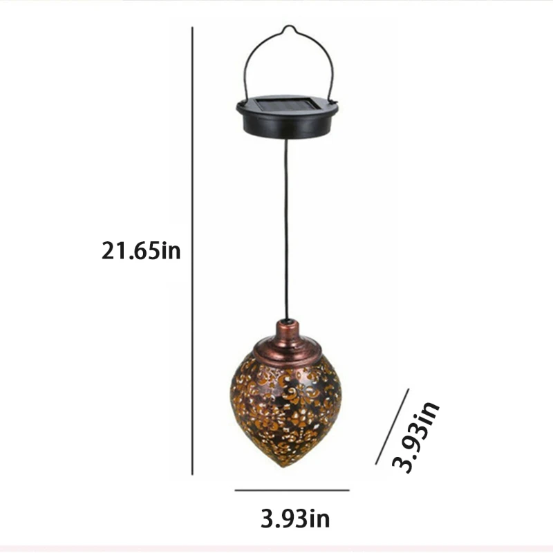 

Hanging Solar Lantern LED Solar Garden Lights Metal Lamps Waterproof for Outdoor