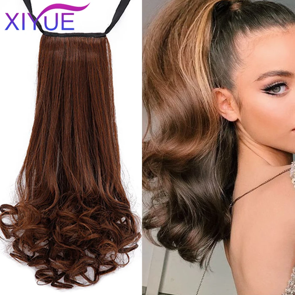 Длинный прямой накладной хвост XIYUE термостойкий синтетический конский