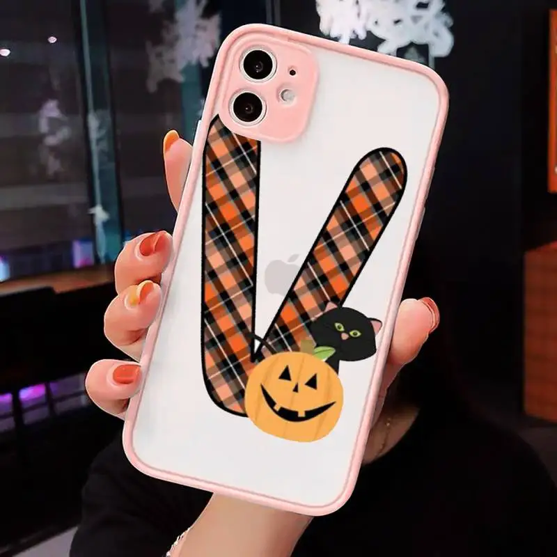 

pink butterfly alfabeto Painted Phone Cases Matte Transparent for iPhone 7 8 11 12 s mini pro X XS XR MAX Plus cover funda