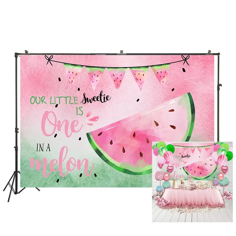 

HUAYI Photography Backdrop Birthday Party Baby Shower Child Photo Background watermelon Dessert Cake Table Decor BackdropW-2051