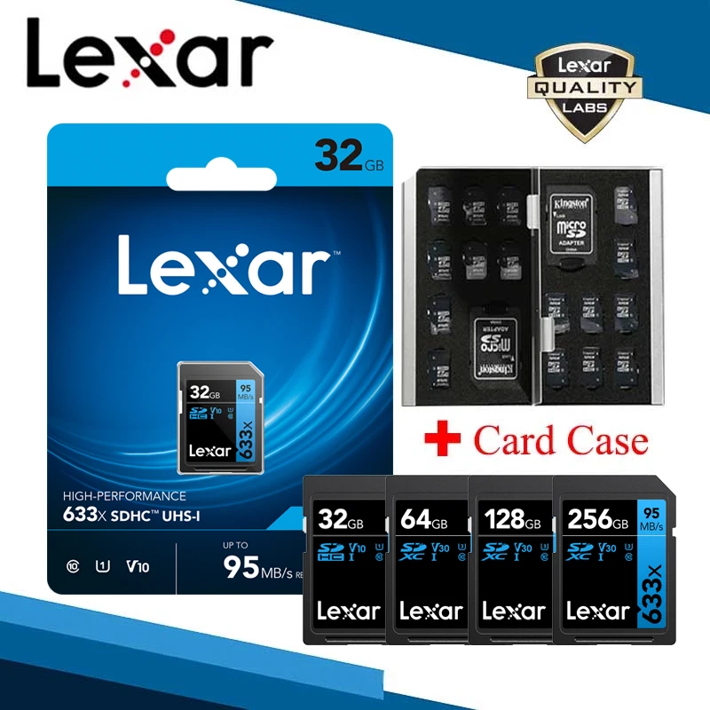 Карта памяти Lexar SD класс 10 100 м/с 633x256 ГБ U3 SDHC 128 V30 64 C10 SDXC | Компьютеры и офис