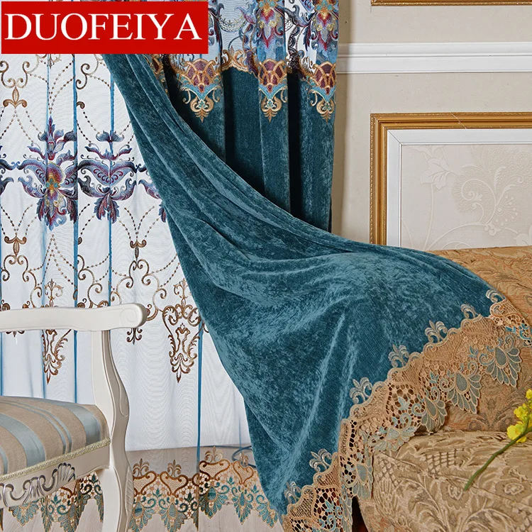 

European Luxury Curtains for Window Curtains Styles for Living Room Elegant Drapes Embroidered Curtains
