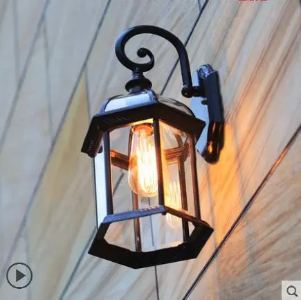 Outdoor wall lamp courtyard balcony outdoor waterproof American retro background wall exterior aisle led light