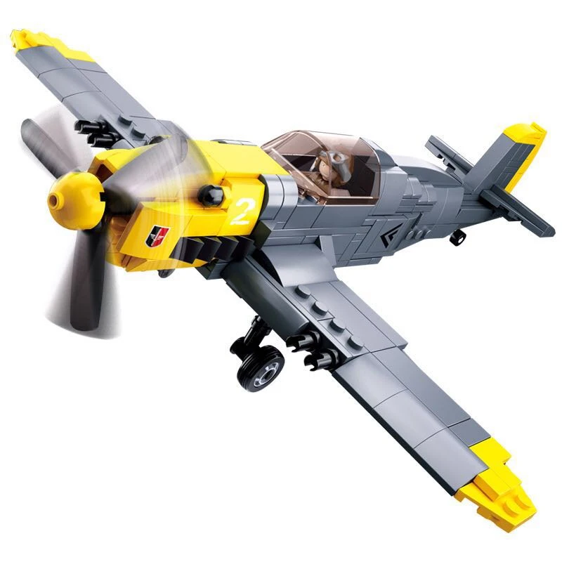 Military World War II Air Forces Fighter BF 109 Plane Building Blocks Army Weapon WW2 Airplane Classic Model DIY Toys For Kids
