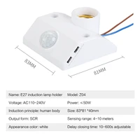 1pcs e27 pir infrared motion sensor led light lamp holder led lamp base pir motion sensor switch light holder socket1