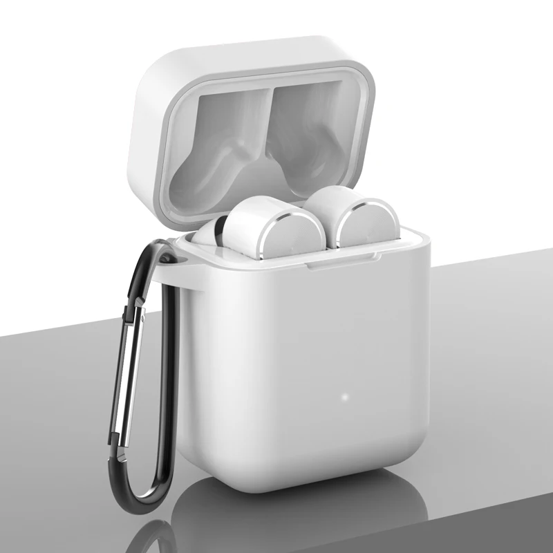 White Силиконовый наушник чехол для Xiao mi Airdots Pro противоударный защитный чехол для Xiaomi mi Air TWS Беспроводная Bluetooth сумка для гарнитуры - Цвет: White