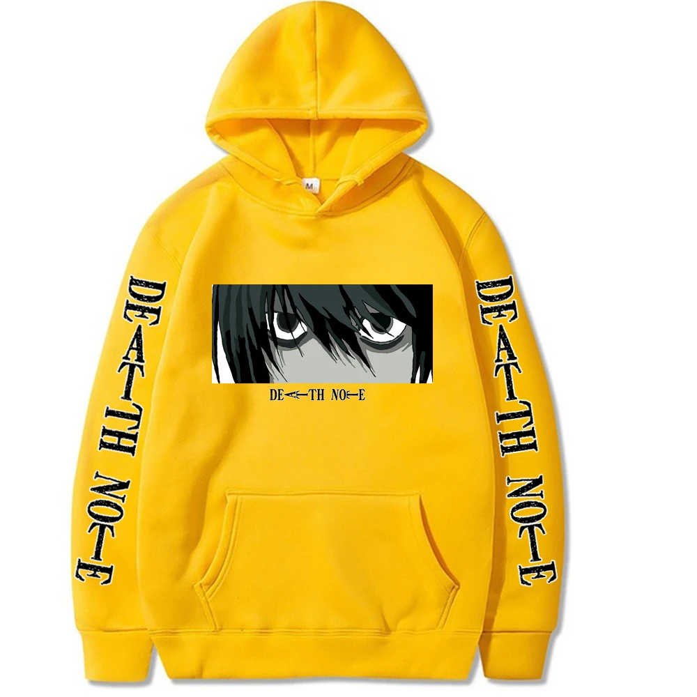 

Hot Death Note Eyes Hoodies Men Funny Japanese Anime Streetwear Harajuku Graphic Sweatshirts Unisex Tops Male