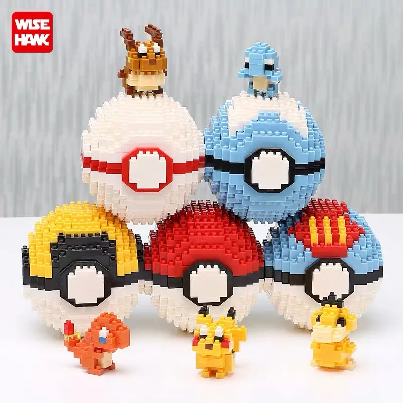 Wisehawk мяч Пикачу Charmander Иви Psyduck фигурки строительные блоки игрушка модель тапочки