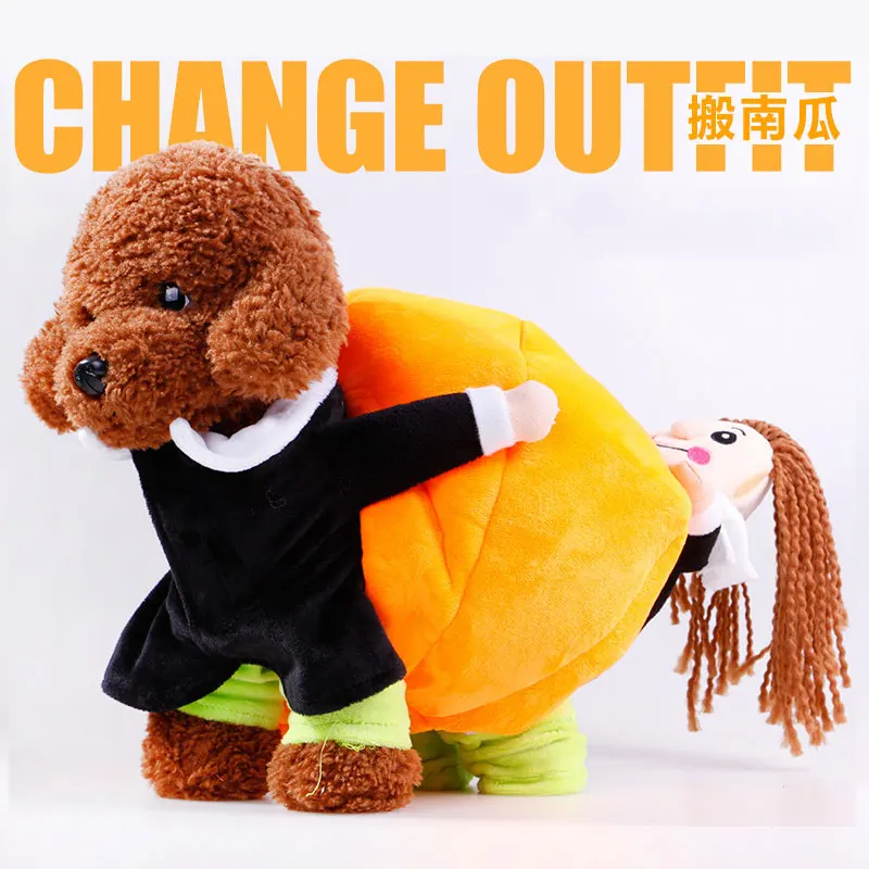 

Очаровательная Одежда для собак на Хэллоуин с тыквой, Рождественский костюм, мягкий женский смешной костюм для вечерние них животных, коспл...