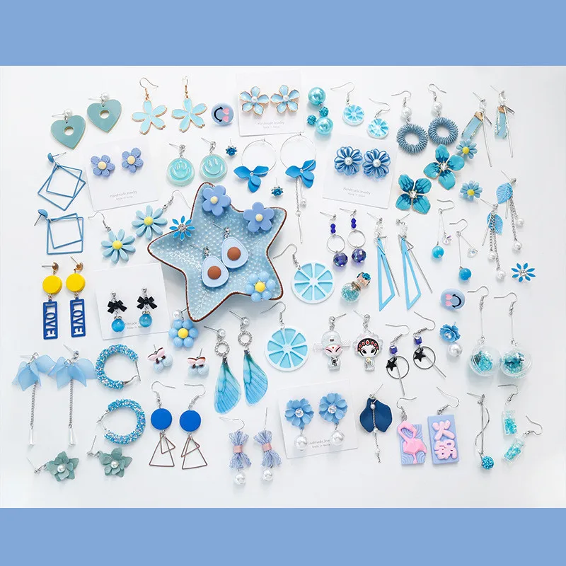 Серьги-гвоздики с опалом ORZTOON Комплект сережек для женщин и девочек