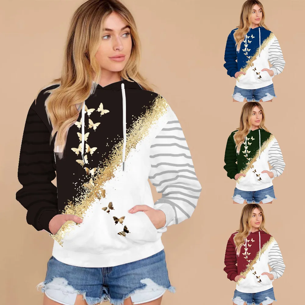 

Oversized Hoodie Streetwear Butterfly Print Womens Hip-hop Vintage Female Sweatshirts Women Top Plus Size 4XL