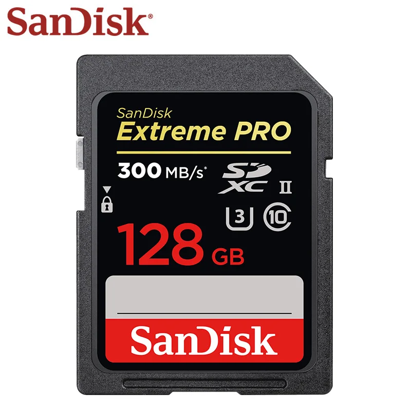 SD-Карта SanDisk Extreme Pro 128 ГБ 64 32 макс. 300 МБ/с. U3 SDXC высокоскоростная карта памяти