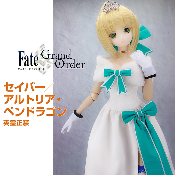 Косплей костюм COS FGO Saber на заказ белое платье аквариумная кукла для шарнирных