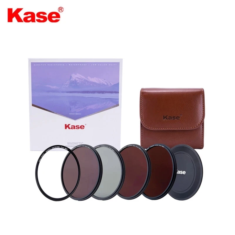 

Kase Skyeye 67mm 72mm 77mm 82mm Magnetic Professional ND Kit(CPL/ND8/ND64/ND1000/Adapter Ring/Filter Bag/Front Lens Cap)