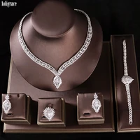 2022 saudi arabia luxury 5a full cubic zirconia jewelry set dubai cz jewelry set birthday for momwifesisterbest friend