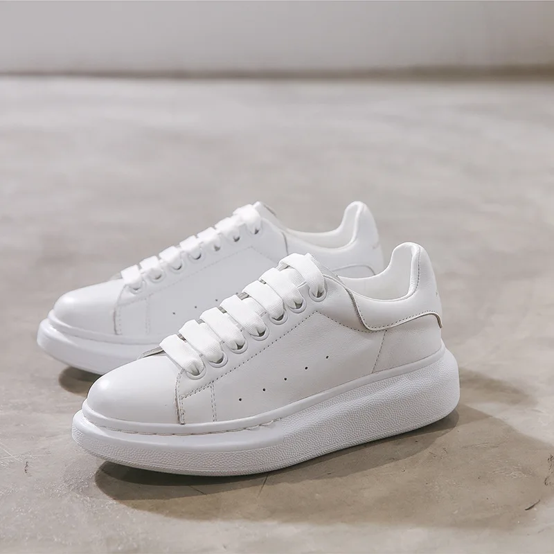 

Cow leather small white shoes for women autumn new women's shoes casual shoes multi-color high platform single shoes for women