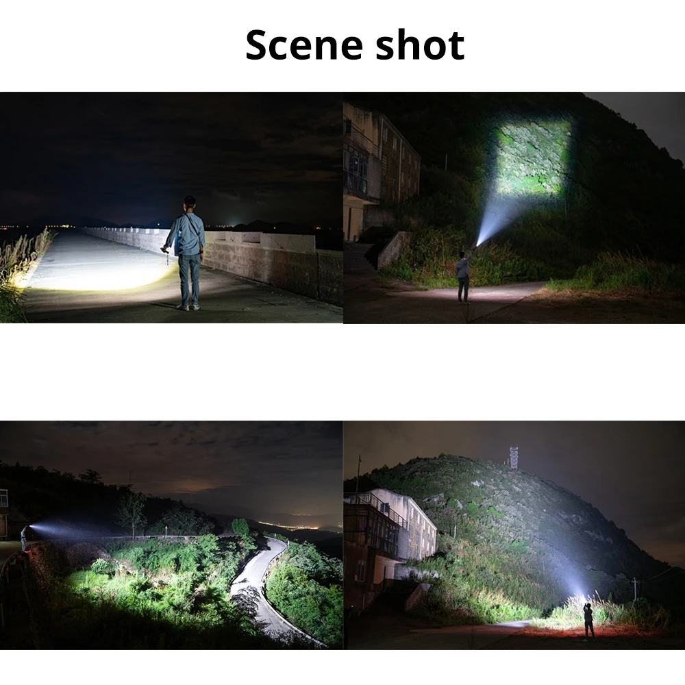 

Super Bright 4 Core P70 LED Flashlight Waterproof Torch with Battery Display Zoomable Suitable for Adventure, Camping, Etc.