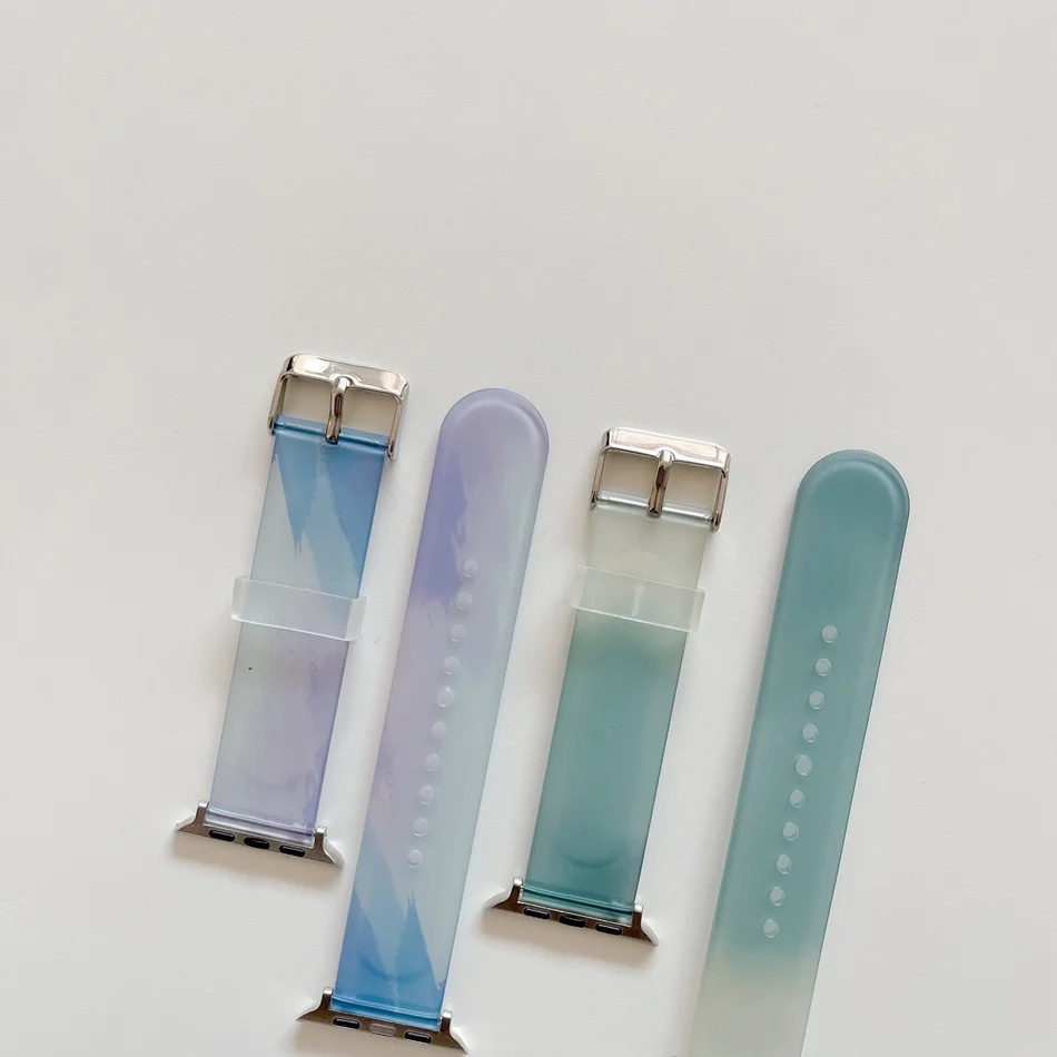 

For Apple Watch band 44mm / 40mm / 38mm 42mm Newest Strap Silicone smartwatch watchband bracelet iWatch 3 4 5 6 se band