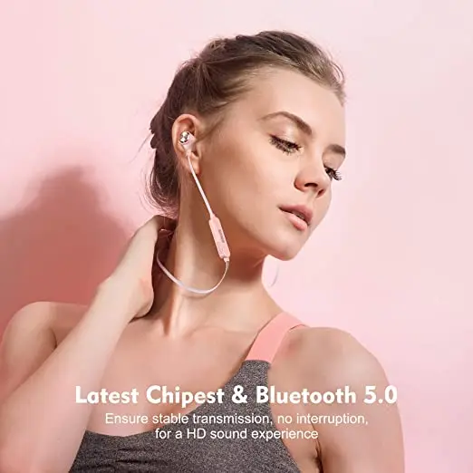 Беспроводные наушники FOOVDO Bluetooth V5.0 водонепроницаемые спортивные со встроенным